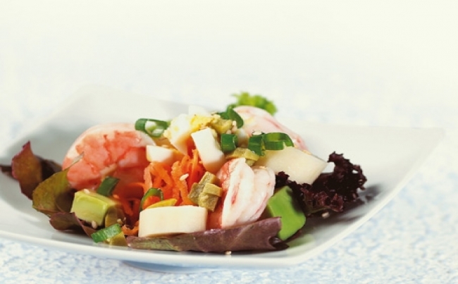 Ensalada de langostinos